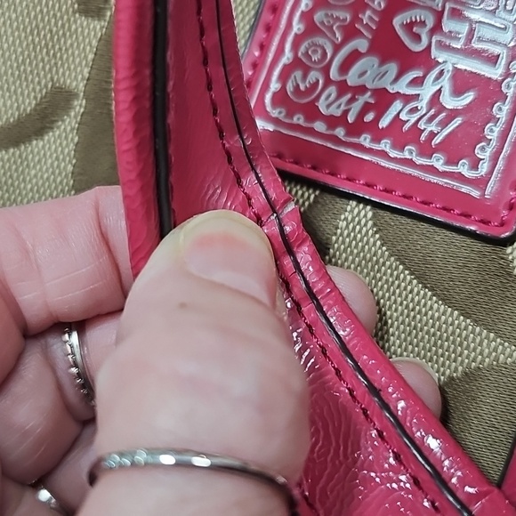 Coach Tan and Pink Signature Tote - Picture 11 of 16